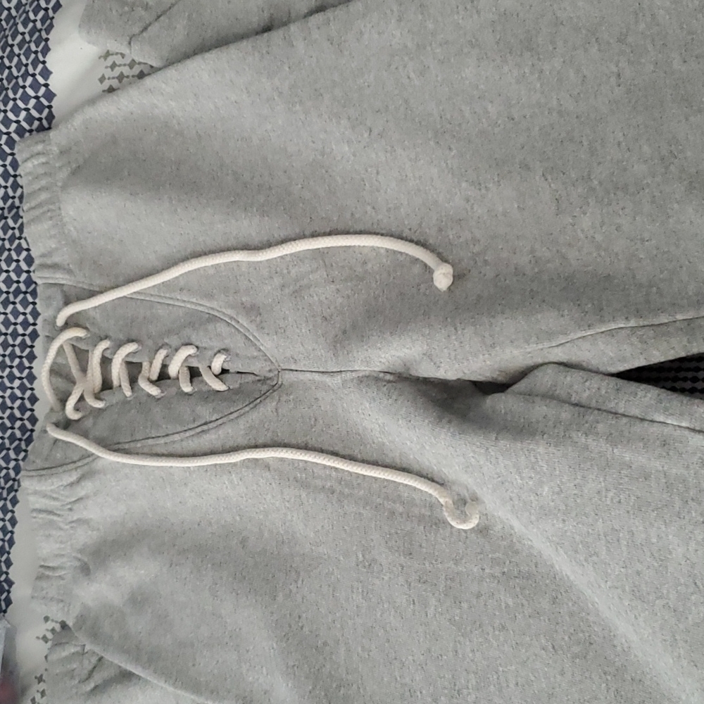 Joah Brown Gray Lace-Up Pants